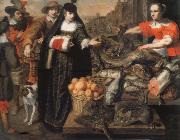 Adriaen Van Utrecht The old fish market in Antwerp oil painting